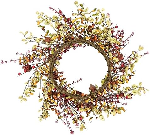 YNYLCHMX 20" Fall Wreath for Front Door, Eucalyptus and Berry Decor - Image 7