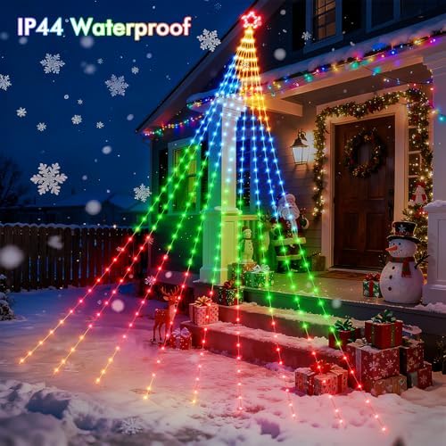 HOLILLUMA 23FT Smart Waterfall String Lights Outdoor Christmas Decorations - Image 2