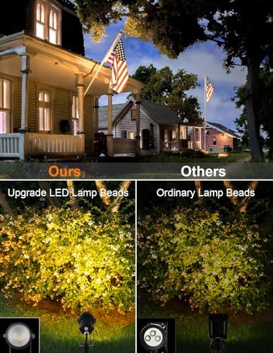Dusk to Dawn Outdoor LED Spotlight,Outdoor Landscape Lighting with Photocell Sensor, 3000K Warm White Waterproof Spot Lights for Yard Flag Pole House Garden Tree(2 Pack) - Image 3