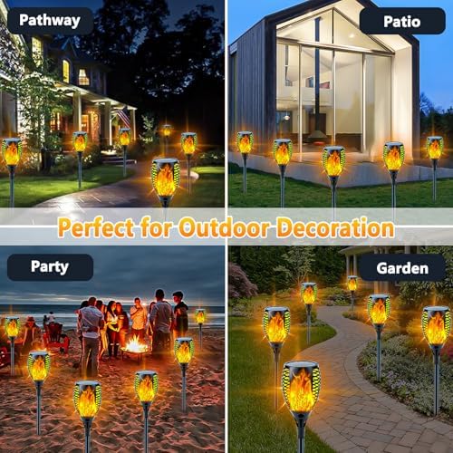 Solar Torch Lights with Flickering Flame Larger Size Solar Flame Lights - Image 4