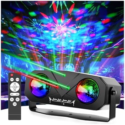 Disco Ball Light,Party Disco Strobe Ocean Star Projector Dj Dance Light Sound Activated with Remote Control Stage Rave for Parties Bar Birthday Wedding KTV Christmas Halloween Dancing Décor by SPOOBOOLA