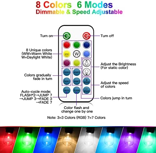 Mlambert Multicolor 96FT(2x48FT) LED Patio String Lights with Remote, Black - Image 5