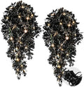 RECUTMS Artificial Black Hanging Flowers with Light for Halloween Decor 2Pc by RECUTMS