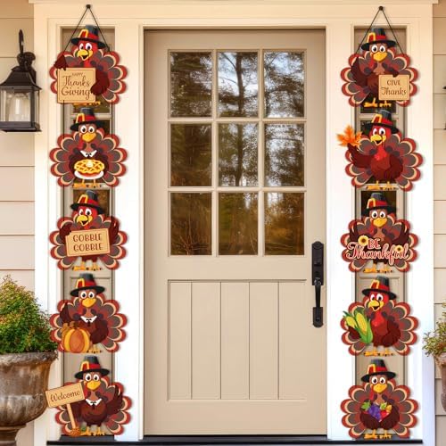Yaomiao 2 Sets Thanksgiving Welcome Porch Banner Hanging Decoration Sign - Image 6