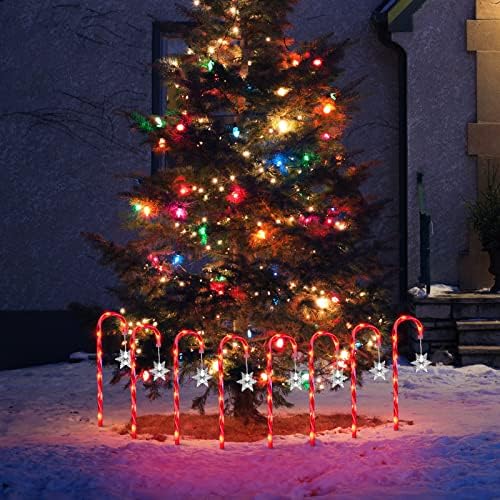 16 Pack 15inch Candy Cane Lights，Twinkle Christmas Candy Cane Pathway Markers, Xmas Pathway Lights Outdoor for Walkway Garden Lawn Holiday Decorations - Image 5