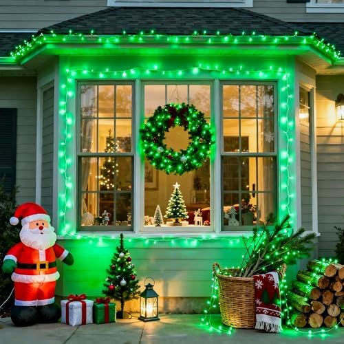 JMEXSUSS 91.5ft Connectable 250 LED Green Christmas String Lights Indoor - Image 2