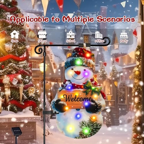 12x18 Lighted Christmas Snowman Garden Flag, Outdoor Decor - Image 4