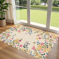 Colorful Floral Entry Rug - 3x5 Ft Washable Indoor Outdoor Front Door Mat Outside Entrance Front Porch Mat Non-Slip Boho Throw Rugs for Living Room Bedroom Entryway Kitchen Office Porch Decor by Othilic