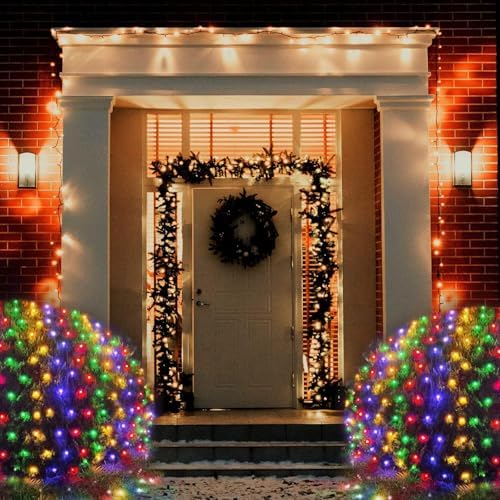 Pooqla Colorful Net Lights, 28x 5ft Christmas Lights Outdoor Clear Wire - Image 3