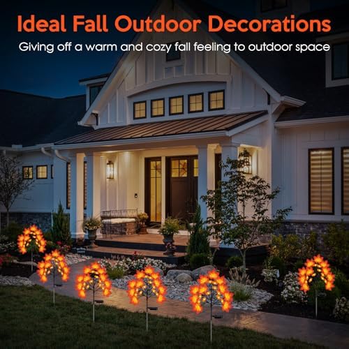 Fall Solar Lights Outdoor Solar Powered Fall Stakes Thanksgiving Decoration - Image 3