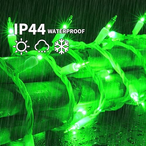 LAMPHOME Green St Patrick's Day Decorations Lights, 100 Count 19.6 Feet Incandescent Bulb Mini String Lights for Indoor Christmas Tree Garland Birthday Wedding Party Festival Decoration, White Wire - Image 5
