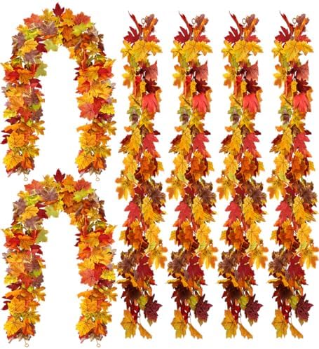 WOHOHOHO 6 Pack Fall Garland Maple Leaf Decorations, 5.9 Ft 72 Leaves Each by Unknown