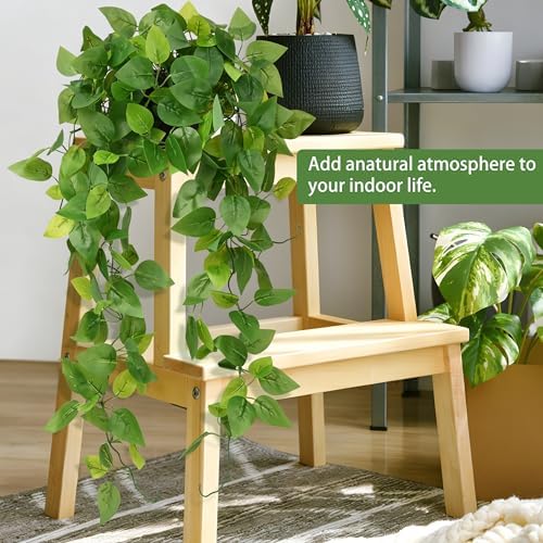 Waipfaru Fake Hanging Plants, 2Pcs Artificial Potted Plant Pothos - Image 2