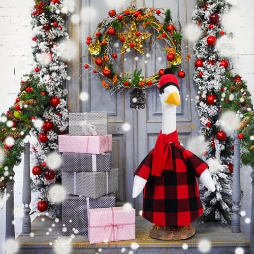 Cutecrop Christmas Red and Black Buffalo Plaid Goose Outfit Clothes - Image 4