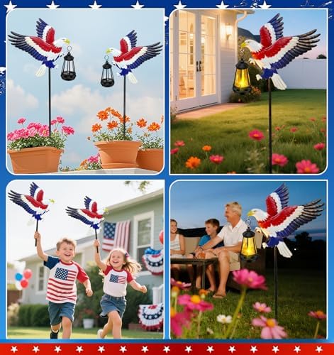 Solar Lights Outdoor 2 Packs 29.9in Eagle Garden Stakes with Solar Lights - Image 3