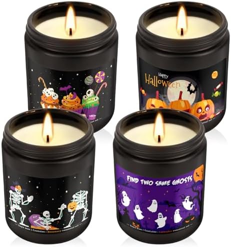 4 Pack 8Oz Halloween Scented Candles for Home Scented Aromatherapy Candles - Image 3