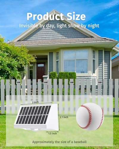 Solar Fence Lights Outdoor Waterproof Warm & Cool White & RGB（2 Pack White） - Image 4