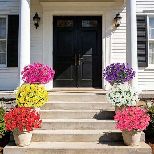 24 Bundles Artificial Morning Glory Flowers for Outdoors, Mixed - Image 3