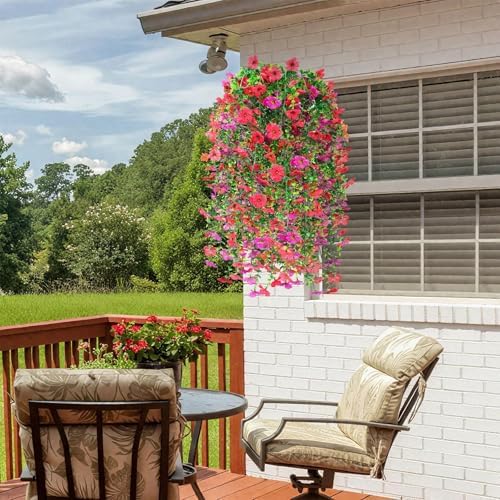 6 Pcs Fall Artificial Hanging Flowers Outdoor, Lovely Color - Image 6