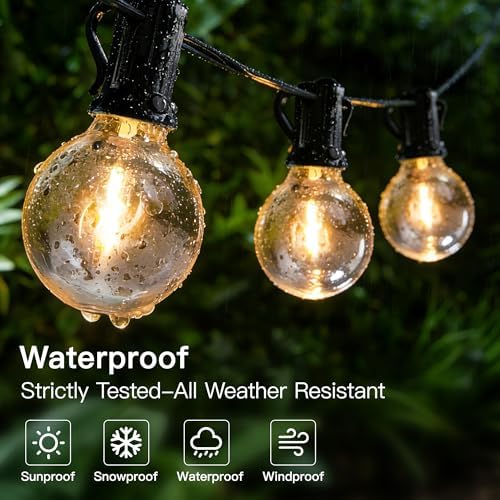 Outdoor String Lights, 100FT G40 Patio Lights with Remote, Balck - Image 5