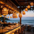8.5FT Plug in Tiki Lantern String Lights,10 Boho Paper Rattan Lantern, Connectable Decorative String Lights Outdoor Indoor for Bedroom Patio Garden Pergola Porch Holiday Christmas by ALLFORTUNE
