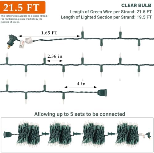 Clear Christmas String Lights, 100 Count, Incandescent Mini Christmas Lights, Connectable Xmas Tree Light for Indoor Outdoor Garland Birthday Holiday Wedding Festival Party - Image 2