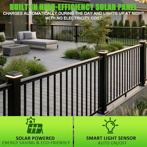 Modern Solar Post Cap Lights - 8 Pack, 2 Modes LED(3000K/6000K) Deck Fence Cap Light for 2x2, 2.5x2.5, 3x3 Posts, IP65 Waterproof, Decoration for Patio, Porch - Image 2