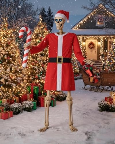 3 Pcs Santa Outfit for 12 Ft Giant Skeleton Christmas Yard Accessories - Image 4