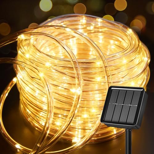 Brightown 39FT 100LED Solar Rope Lights Outdoor Waterproof, Warm White by Brightown