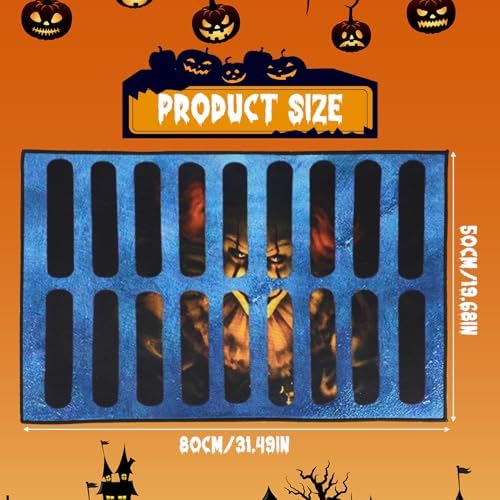 3D Illusion Clown Door Mat, Horror Movie Sewer Doormat, Indoor/Outdoor Welcome Rug (B) - Image 2