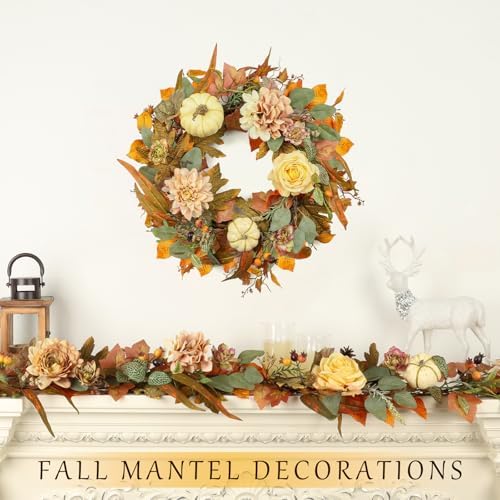Fall Garland, 6 FT Pumpkin Garlands, Fall Leaves Garland for Table Centerpiece Door Window Fireplace Home Indoor Outdoor Fall Decorations - Image 5