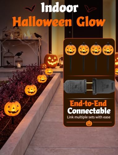 Halloween Pumpkin Pathway Lights, 4PCS LED Pumpkin Stake Lights - Image 4