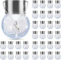 PARTPHONER 32 Pack Hanging Solar Lights Outdoor, Waterproof Solar Globe Lantern with Handle and Clip, Decorative Cracked Glass Ball Lights for Christmas Decor, Tree, Yard, Garden, Patio (Cold White) by PARTPHONER