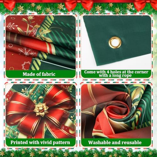 Christmas Door Cover Snowman Decoration Xmas Large Photography Background Banner Porch Sign for Winter Indoor Outside Front Door Banner Farmhouse Party Supplies 6 x 3 Feet - Image 2