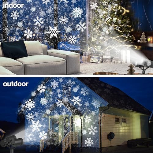 Christmas Snowflake Projector Lights Outdoor, 2024 Upgraded Snowflake Projector Dynamic Christmas Projector Lights Waterproof LED Snowfall Projector - Image 6