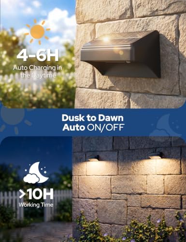 VOLISUN Fence Lights Solar Powered with Remote 4 Pack, Warm White, Cool White and RGB Color Glow LED Solar Lights Outdoor, Dusk to Dawn Solar Fence Lights for Patio, Backyard, Railing, Deck, and Wall - Image 3