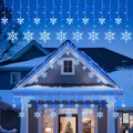 13 Ft 192 LED Snowflake Christmas Icicle Lights with 16 Drops, 8 Modes and Timer, IP65 Waterproof Connectable for Indoor Outdoor House Window, Blue and White by Brightown