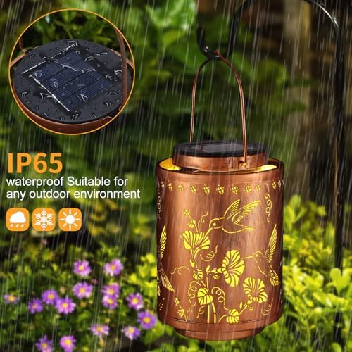 Solar Lanterns Outdoor Waterproof Garden Decor Gifts for Women Mon - Image 4