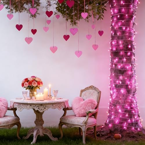 LAMPHOME 500 LED Pink String Lights, 165FT Plug in Waterproof with 16 Twinkle Modes, for Valentine’s Day, Easter, Mother’s Day, Christmas Decor, Indoor Outdoor Bedroom Yard Wedding Decoration - Image 3