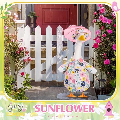 Soulchen 3 Pcs Summer Goose Outfit Porch Lawn, Garden Floral, 23 Inch - Image 5