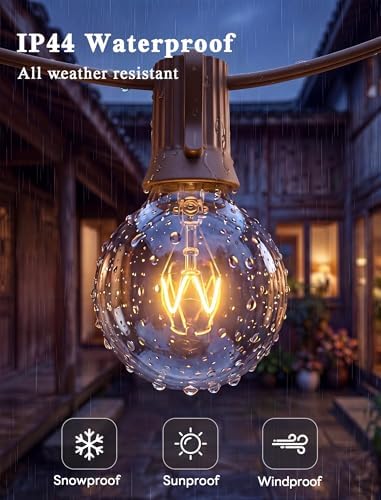 50Ft Outdoor Patio String Lights with 53 Clear Globe G40 Bulbs,UL Certified - Image 3