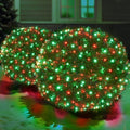 Led Red and Green Christmas Net Lights Outdoor Christmas Bushes Lights 120Led 6ftx5ft, Connectable Outdoor Indoor Mesh Net Lighting for Xmas Holiday, Garden, Lawn, Shrubs, Trees, Bushes Decorations by SylampowLLC