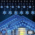 144 LED Snowflake Christmas Lights Outdoor,6.5FT with 12 Drops by Qunlight