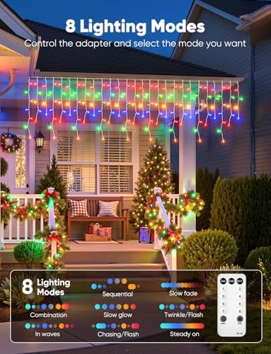 Icicle Lights Outdoor,40 FT 432 LED Icicle Christmas Lights with 81 Drops - Image 2