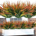 16Pcs Artificial Grass Fake Plants 17.3in Outdoor Plastic Plants UV Resistant Greenery Fake Grass for Home Window Garden Patio Hanging Planter Pathway Front Porch Décor Red by Phliofd