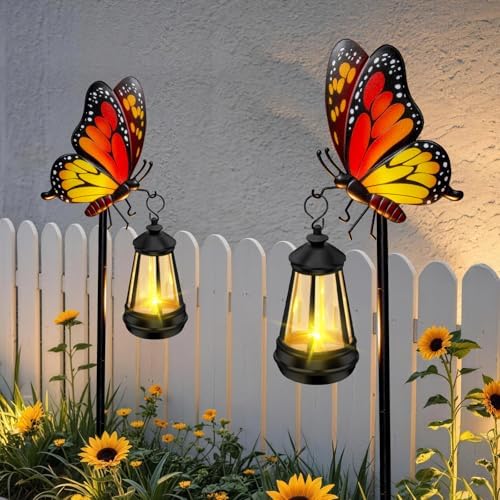 EDOF Solar Lights Outdoor 32.28in Garden Butterfly Stakes with Solar Lights - Image 3