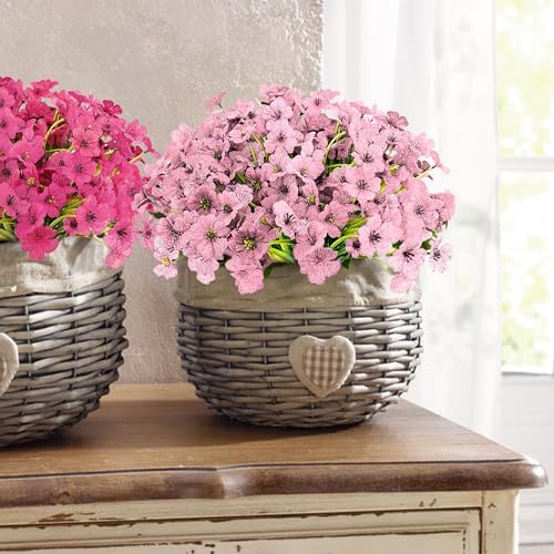 16 Bundles Red Flowers Artificial Outdoor Summer UV Resistant Fake Flowers Outdoor Porch Summer Decor Outside Artificial Plants for Window Box - Image 6