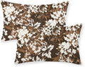 Boho Outdoor Brown Floral Vintage Pillow Covers 12x20 Set of 2 by JEFERSO