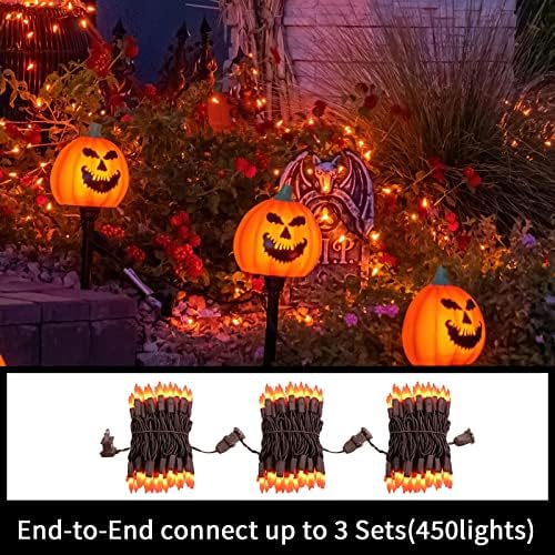 LAMPHOME Orange Thanksgiving Mini Lights, 31.9FT 150-Count Autumn Fall String Lights,Connectable 120V Plug in for Outdoor Indoor Garden Party Halloween Christmas Xmas Tree Lights Yellow Decor - Image 7