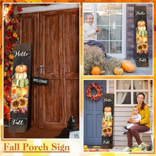 Farmhouse Fall Porch Signs 47" Wooden Outdoor Fall Porch Decor for Home - Image 6